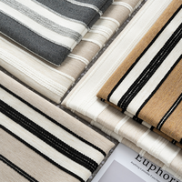 Approvisionnement d'usine Polyester Jacquard Rayé Tissu Home Textile Chenille Tissu pour Rideau Canapé Coussin
