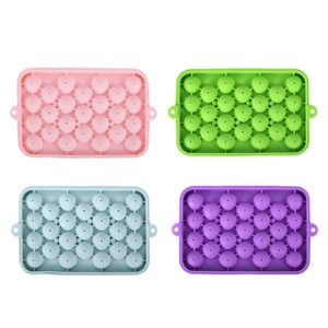 En stock : Bac à glaçons en silicone à 25 compartiments avec couvercle, facile à démouler, écologique, portable, pour petites boules de glace aux fruits - Product Image 5