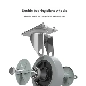 Carretilla de Plataforma Plana, Carretilla de Mano Plegable <span class=keywords><strong>para</strong></span> Oficina, Carretilla de Metal Ligera de Cuatro Ruedas, Carretilla Pequeña - Product Image 4