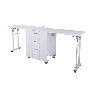 Dongpin Beauty Double <b>Nail</b> Salon <b>Table</b> 198x45x76cm Foldable With Storage For Manicure Use - Product Image 1