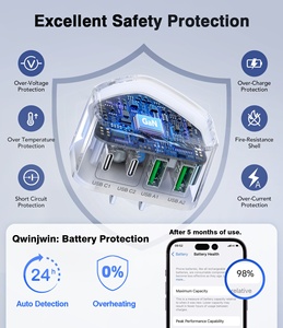 <span class=keywords><strong>Chargeur</strong></span> mural HNT GaN 40W 4 ports <span class=keywords><strong>USB</strong></span> <span class=keywords><strong>C</strong></span>, prise US/EU, multiport, type <span class=keywords><strong>C</strong></span>, charge rapide, <span class=keywords><strong>bloc</strong></span> cube pour <span class=keywords><strong>Apple</strong></span> iPhone - Product Image 5