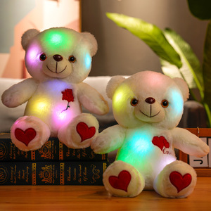 Songshan jouets peluches jouets en peluche lumineux enfants valentine cadeau peluche poupée éclairer LED coloré brillant ours en peluche jouets - Product Image 4
