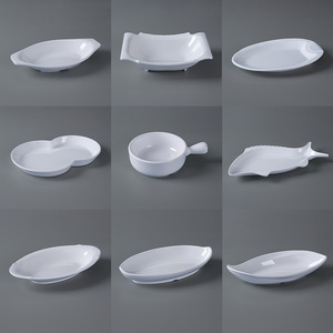 Platos pequeños de melamina con formas irregulares, vajilla, platos creativos para catering comercial, platos para aperitivos, imitación de porcelana, para hotel, para comida fría - Product Image 1