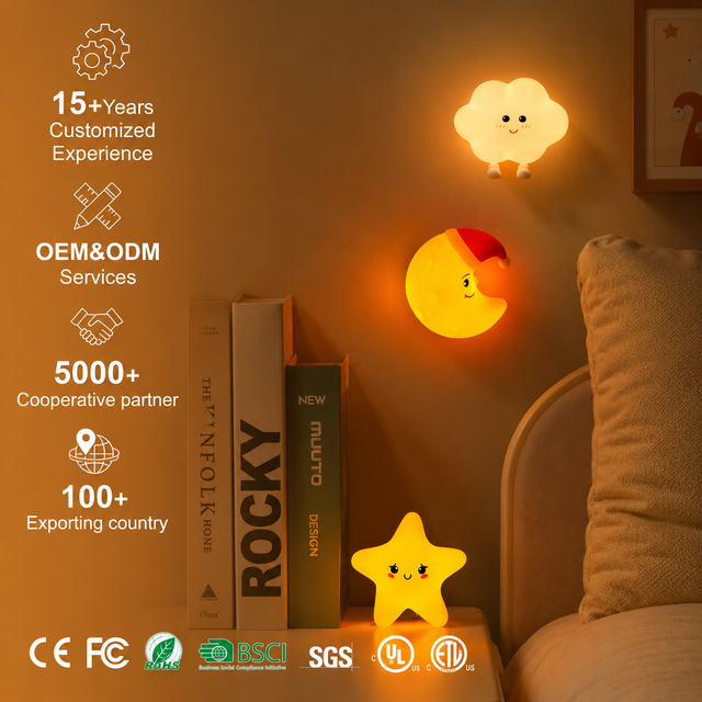 Creative Mini LED Star Moon Cloud Night Light Dimmable Touch Rechargeable Bedroom Decorative Wall Light Cute Kids Gift