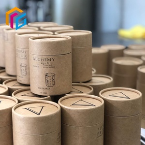 Boîte ronde en papier kraft personnalisée avec étiquette privée, emballage de bocal et de bouteille <span class=keywords><strong>cylindrique</strong></span>, tube en papier - Product Image 5