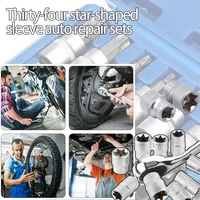 Jeu de 34 embouts Torx de haute qualité, embouts de sécurité mâles/femelles, outil de serrage manuel pour réparation automobile