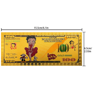 Miễn phí vận chuyển bộ sưu tập quà tặng 100 tiền hóa đơn betty-boop phim hoạt hình phim hoạt hình Polymer vàng lá mạ tiền giấy - Product Image 6