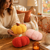 Coussin décoratif Sherpa en forme de citrouille, en peluche bouclée, style nordique, pour l'automne et Noël, décoration intérieure, canapé, chevet, dossier, chambre, cadeau CN No
