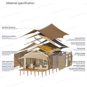 Valley Luxury Hotel Glamping avec salle de bain Structure en acier Tente de camping familiale Lodge Safari imperméable - Product Image 6