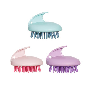Double Color Silicone <b>Shampoo</b> <b>Brush</b> Oval Shape Scalp Massage Hairbrush For General Use - Product Image 5