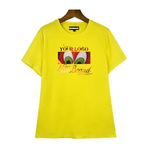 Maglietta carina per ragazze t-shirt con logo personalizzato stampato 100% tessuto di cotone da donna 2024 di moda estiva