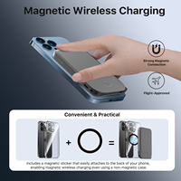 Nobis 22.5W 5000mAh Batería Externa Magnética Ultra Delgada con Carga Inalámbrica, Mini Cargador Portátil con Cable Integrado