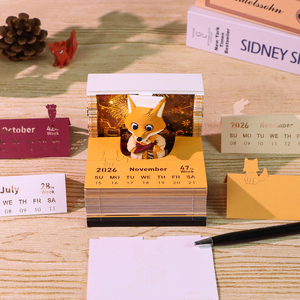Fogli Calendario Intagliati in Carta Personalizzabili, Blocco <span class=keywords><strong>Note</strong></span> 3D Stratificato, Modello 3D di Personaggio <span class=keywords><strong>Anime</strong></span> Detective Volpe Scultura in Carta - Product Image 2