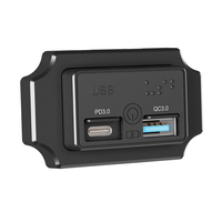 Interruptor táctil de montaje empotrado personalizado de 48W para moto, botón de encendido/apagado, puerto USB dual tipo A y USB C, toma de corriente para coche de 12V/24V