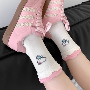 Kitty Cat Mid-Calf Socks Women Breathable Sweat-Absorbing Polyester Regular Casual Style - Product Image 3
