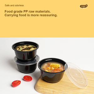 TeGuan milieuvriendelijke wegwerpbaar magnetronbestendig plastic schaal met aangepast logo, voedselcontainer voor kamperen, salade, soep, verpakkingsmodel - Product Image 3