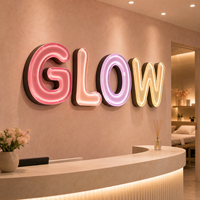 Lettres en acrylique 3D LED personnalisées style gelée, logo brillant et coloré pour enseigne de magasin, café, boutique, image de marque commerciale, OEM