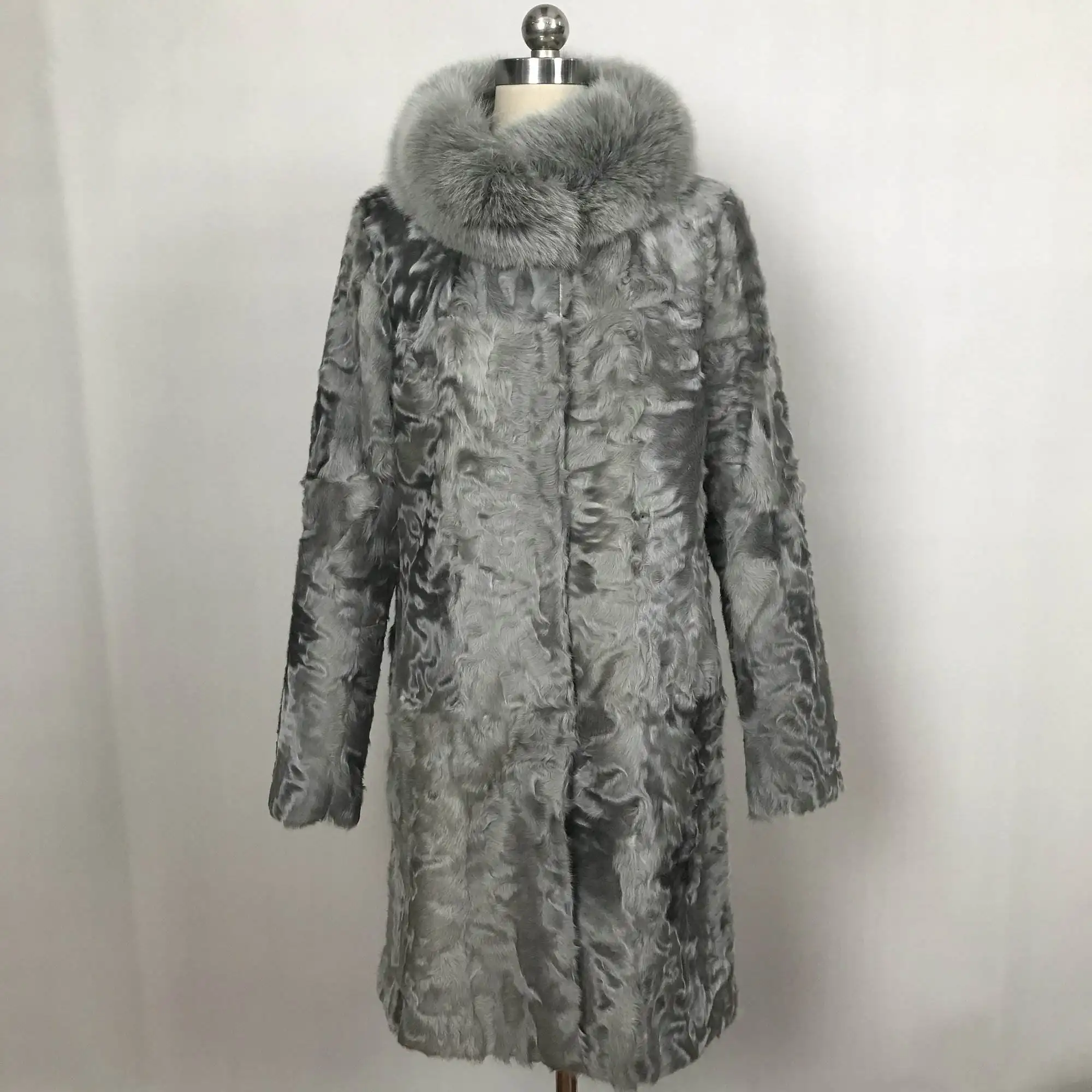 Moda outono elegante luxo longo branco brilho pele trench coat alemanha casacos de pele cordeiro pele casacos