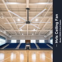 0,9kW Energiesparender Geräuscharmer Industrieller HVLS-Deckenventilator 5,5m 6 Flügel Doppelkugellager Weiß Werkstatt Fabrik Luftzirkulation