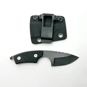 Mudah dibawa populer G10 bertahan hidup pisau Mini berkemah portabel saku leher pisau dengan kydex selubung klip sabuk logam