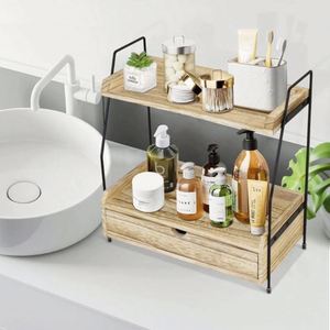Custom Sustainable Classic 1-Layer Wood Furniture Organizer Modern Single <b>Folding</b> Standing Type Double Storage Clothing Spices - Product Image 2
