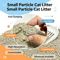 Pasir Kucing Bentonit Partikel Kecil 0.8-2mm 99.9% Bebas Debu Cepat Menggumpal Rendah Tumpahan untuk Rumah Tangga dengan Banyak Kucing Pabrik OEM