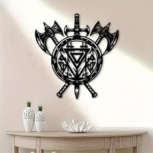 Decoración de Pared de Metal con Hacha Vikinga, Estatua de Hacha Vikinga, Mural, <span class=keywords><strong>el</strong></span> Regalo Ideal para los Fanáticos de los Vikingos, Decoración del Hogar, Decoración de Pared - Product Image 4