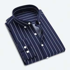 <b>Men's</b> <b>Long</b> Sleeve Striped Shirt Casual Korean Style Japanese Slim Fit <b>Coat</b> J0167 - Product Image 6