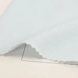 Solid color smooth interlock fabric 30% polyester 70% cotton t shirt fabric