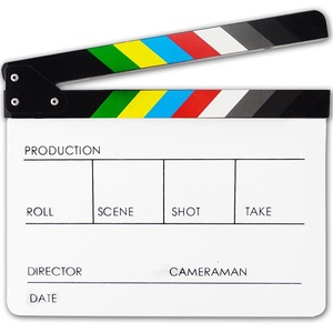 Clapboard de réalisateur en acrylique effaçable à sec pour scène vidéo, Clapboard de cinéma, Clapboard de film en bois, Clapboard de cinéma Hollywoodien - Product Image 1