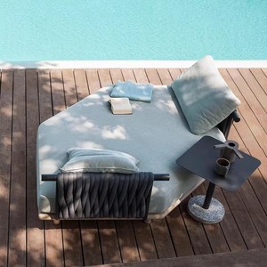 Salon de jardin modulaire moderne en rotin résistant aux intempéries avec coussins imperméables pour jardin 01 Style moderne - Product Image 3