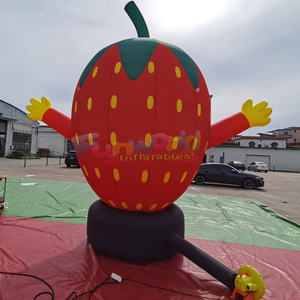 Mascotte publicitaire gonflable géante en forme de fraise pour publicité extérieure, avec souffleur d'air - Product Image 4