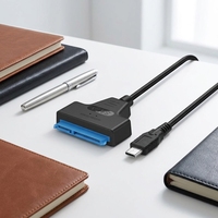 Adaptateur USB 3.0 Type-C vers SATA 22 broches, câble de données externe blindé tressé, convertisseur pour disque dur d'ordinateur (SSD HDD)