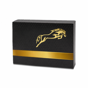 Caja de Embalaje de Papel Personalizada, Caja de Regalo de Papel Kraft Negro con Logotipo Impreso, Color Miel - Product Image 1