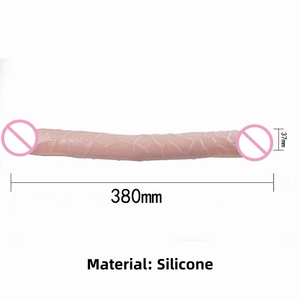 Vibrador de Doble Cabeza con Pene Artificial de Silicona y TPE Personalizado para Lesbianas, Consoladores Grandes de 14.96 Pulgadas para Mujeres, Enormes y Realistas - Product Image 3