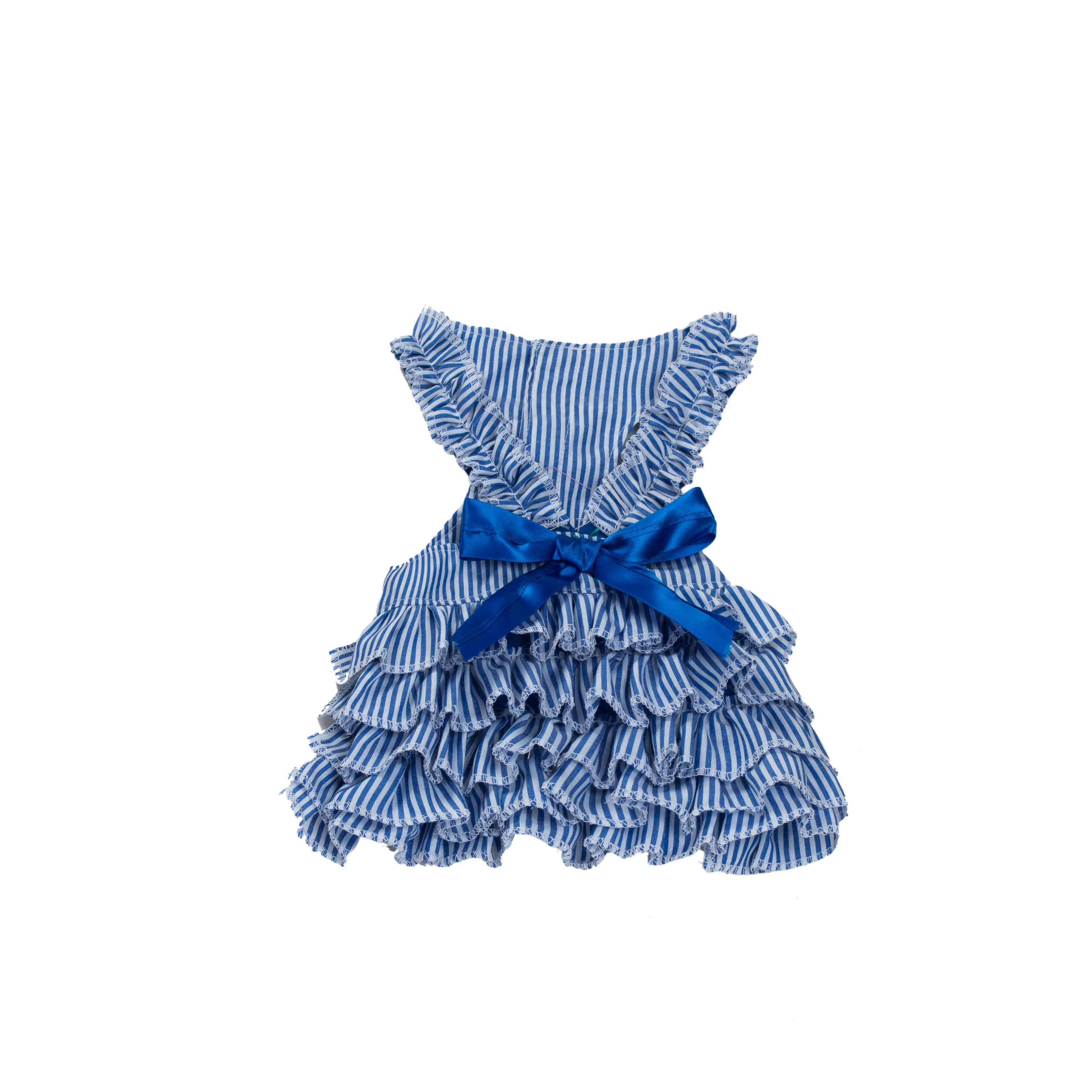 Factory direct selling high quality cat skirt blue and white striped dress girl dog pet clothing pet grooming clothes