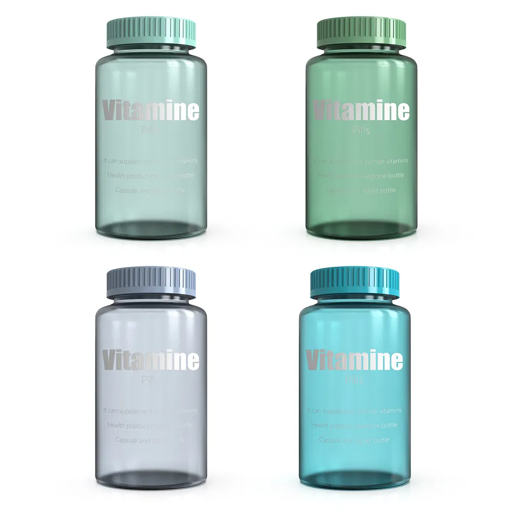 Frasco de plástico para pastillas mediacl, frasco transparente con cierre para niños, color personalizado, 100ml, 250ml, 500ml, precio al por mayor, oem