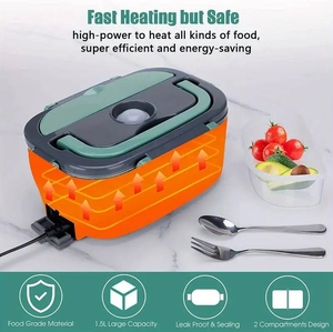 <strong>Electric</strong> Lunch Box Portable Stainless Steel Meal <strong>Tray</strong> Preservation <strong>Food</strong> Heating Dinner Box <strong>Food</strong> Heated <strong>Warmer</strong> Container Set - Product Image 6