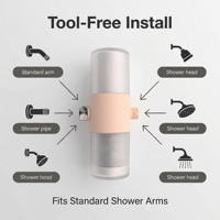 Filtre de Douche et Baignoire en Plastique à Remplacement Rapide, Purificateur de Chlore à Double Cartouche, Installation Facile pour Usage Domestique, Vente en Gros
