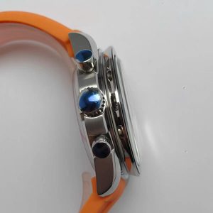 New 40mm <b>Men</b> Quartz Chronograph <b>Watch</b> Solid Steel Case Rubber Strap VK63 Movement - Product Image 4