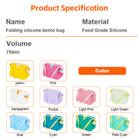 Choice Fun Food Crisper Pliant Boîte À Lunch Ensemble Rectangulaire Silicone Pliable Conteneurs De Stockage Des Aliments