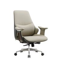 Chaise de bureau de direction ergonomique en cuir PU de luxe avec fonction pivotante à 360°, réglable en hauteur et inclinable, structure moderne en aluminium