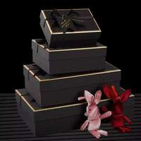 Boîte cadeau avec nœud-Boîte rigide de qualité supérieure Emballage de cadeau d'anniversaire élégant avec couvercle pour bijoux cosmétiques Cadeaux de luxe