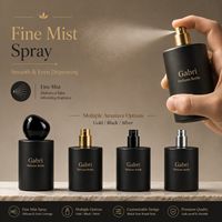 Flacons de parfum vides en verre de 30 ml, 50 ml, 100 ml, de luxe, avec boîte, logo personnalisé, flacon de parfum rond noir, marque privée