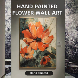 Moderno pintado a mano colorido flor pared arte <span class=keywords><strong>pintura</strong></span> <span class=keywords><strong>al</strong></span> óleo sobre lienzo para el hogar Oficina o restaurante decoración <span class=keywords><strong>flores</strong></span> abstractas - Product Image 2