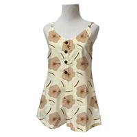 Combinaison pour femme à imprimé floral hawaïen, design récent, bretelles réglables, bouton sur le devant, col en V, combinaison personnalisée pour femme