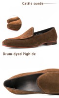 Mocassins décontractés confortables, souples, respirants, en cuir véritable, à enfiler, avec semelle extérieure en caoutchouc, pour hommes, usage quotidien, printemps-été