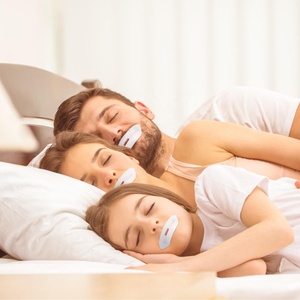 شريط الفم المضاد للحساسية للنوم شرائط الفم الصحيحة وتقليل الشخير مع ثقب التنفس - Product Image 1