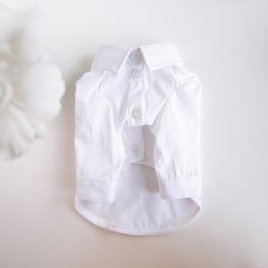 เสื้อเชิ้ตแขนยาวสำหรับสุนัขแมวสีขาวเสื้อผ้าสำหรับสัตว์เลี้ยงสุภาพบุรุษเสื้อสำหรับสุนัขฤดูใบไม้ร่วงฤดูใบไม้ผลิดีไซน์เรียบง่ายออกแบบได้ตามต้องการ - Product Image 5