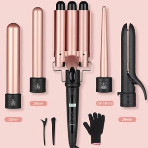 <span class=keywords><strong>Fer</strong></span> <span class=keywords><strong>à</strong></span> <span class=keywords><strong>boucler</strong></span> en aluminium détachable et interchangeable, chauffage PTC, écran LCD, <span class=keywords><strong>têtes</strong></span> de coiffage remplaçables, pour usage hôtelier - Product Image 1